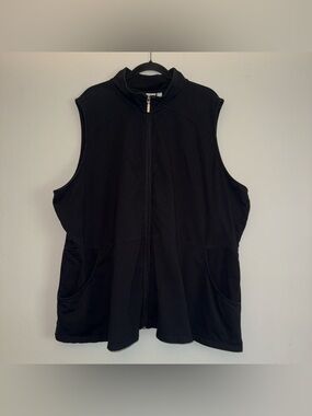 D&CO ACTIVE women’s black zip up vest with pockets #plussize 3X ✨